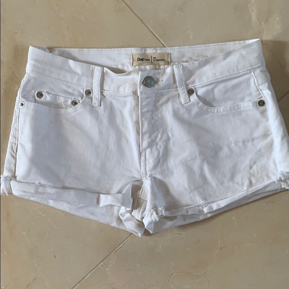 White denim shorts